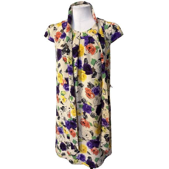 Kate Spade Elyse Dress S Small Short Sleeve Silk Belted Floral Career Church - Picture 4 of 14